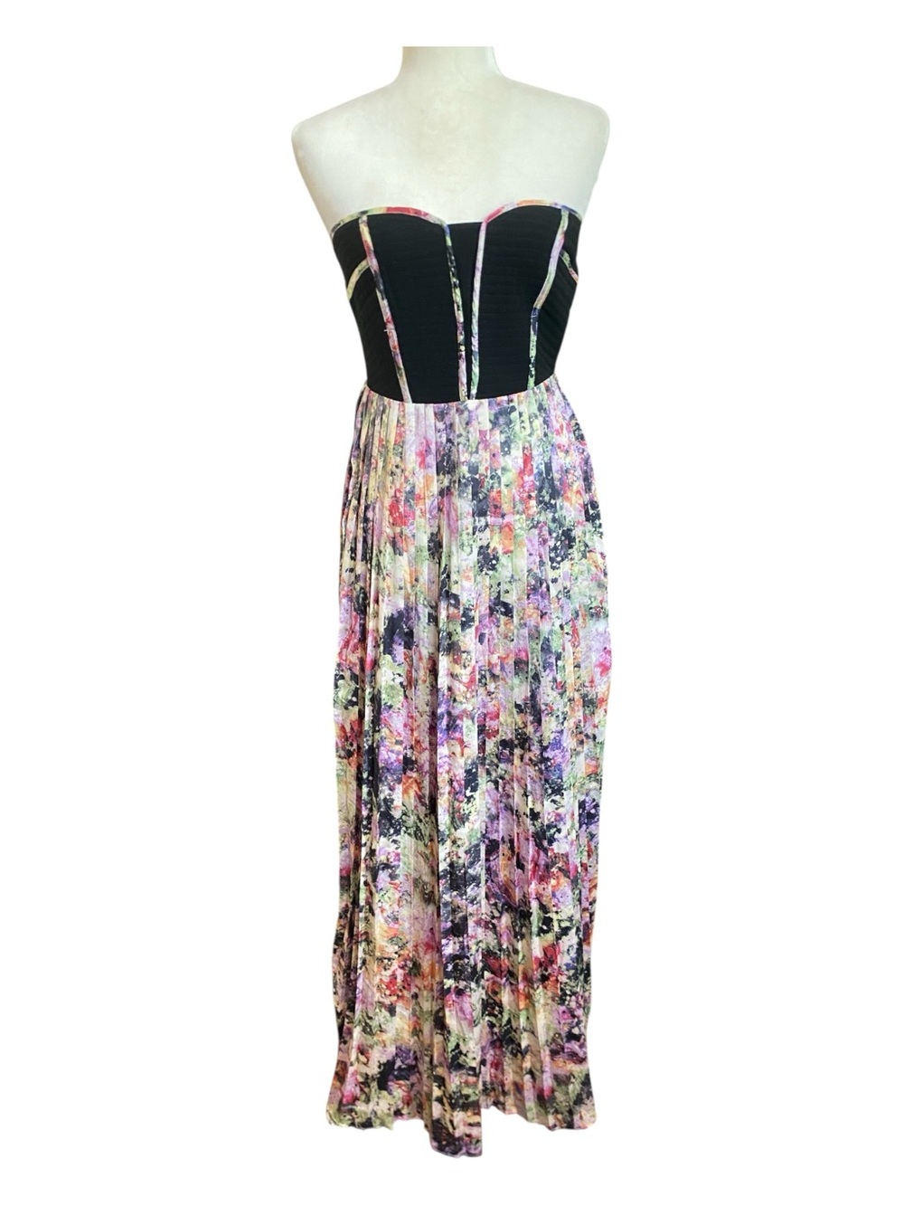 Sabine Womens New With Tags Strapless Maxi Dress Floral Cocktail Evening